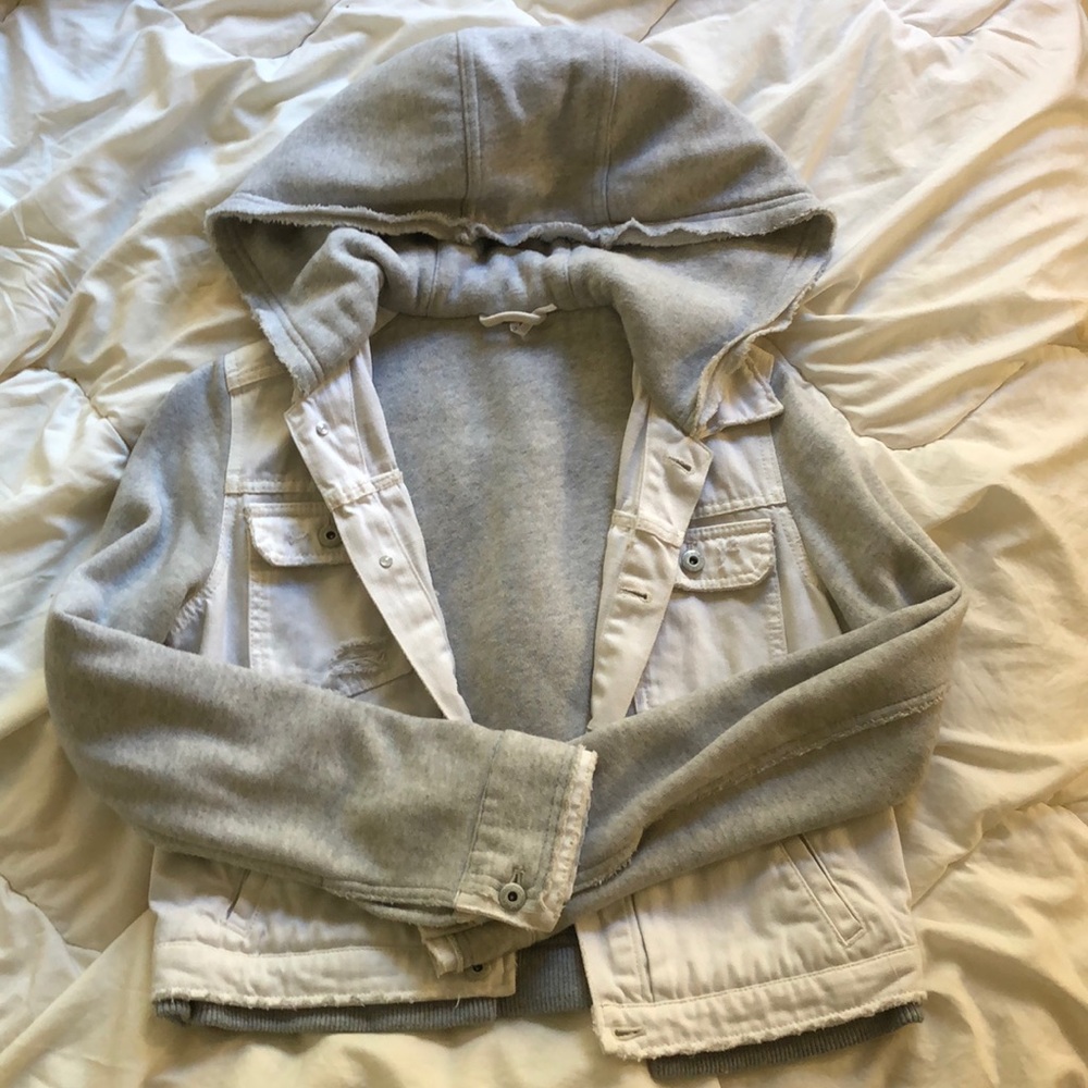 White and grey denim jacket